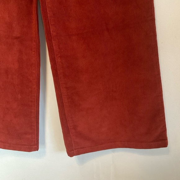 Kensie Jeans Corduroy High Rise Wide Leg Rust Red Brown Kaya Size 29 NWT - Picture 4 of 11